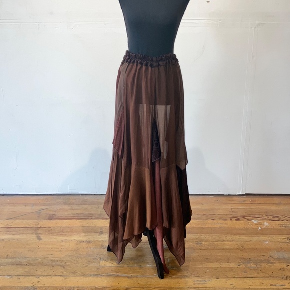 Vintage Italian Brown steam punk fair core Gothic skirt - Picture 4 of 8